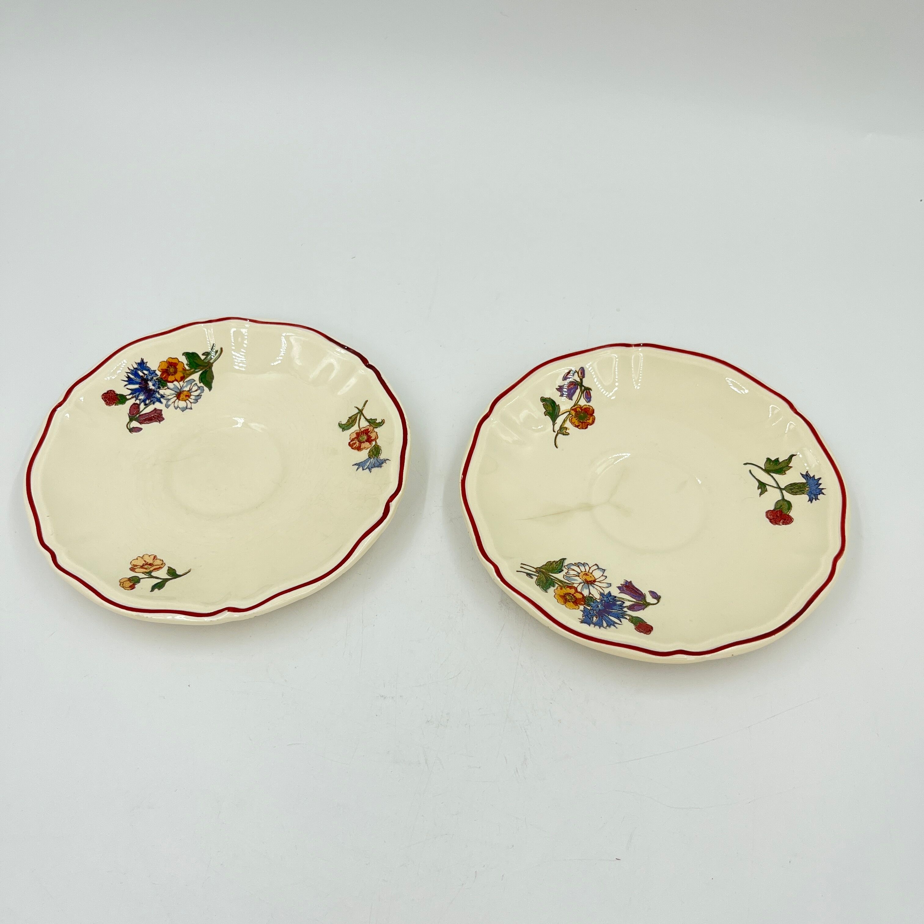 Duo of sub-cups sarraguemines décor agreste