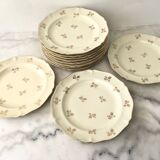 Set of 11 flat plates porcelain from Limoges