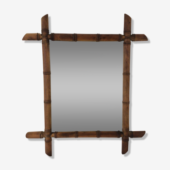 Miroir bambou 1900, 38*45cm