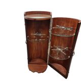 French Art Deco Mahogany round Bar Furniture, 1920/30s