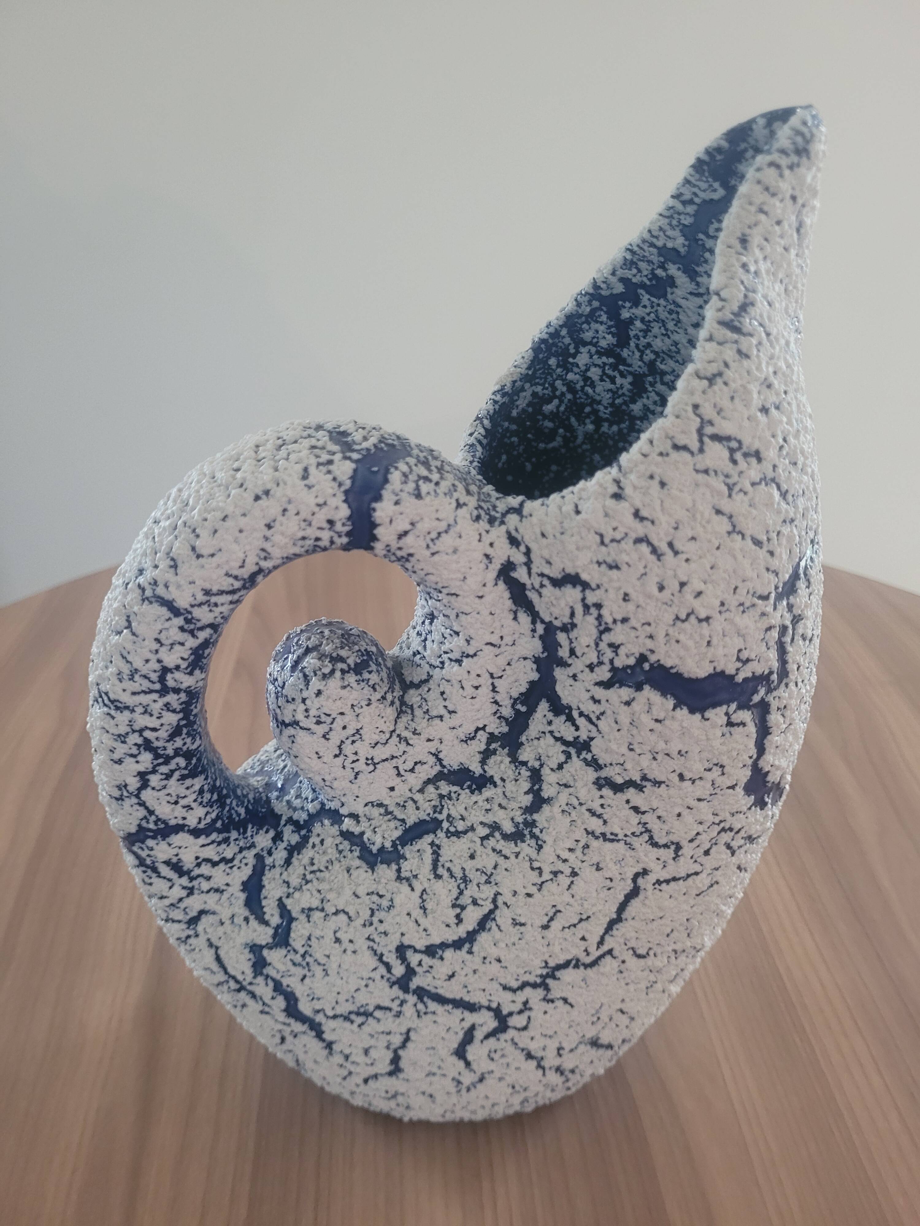 Rare ceramic pitcher - Jasba Keramik Cortina vintage Germany 1950 foam