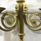 Louis XVI style bronze wall lamp with 2 lights