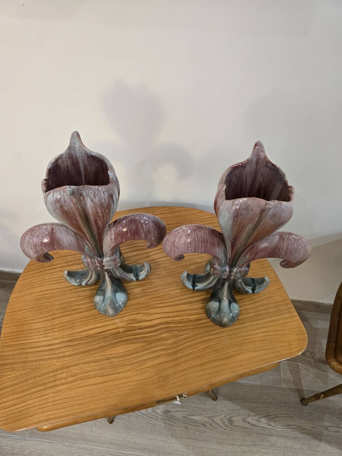 Pair of glazed ceramic vases