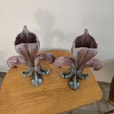 Pair of glazed ceramic vases