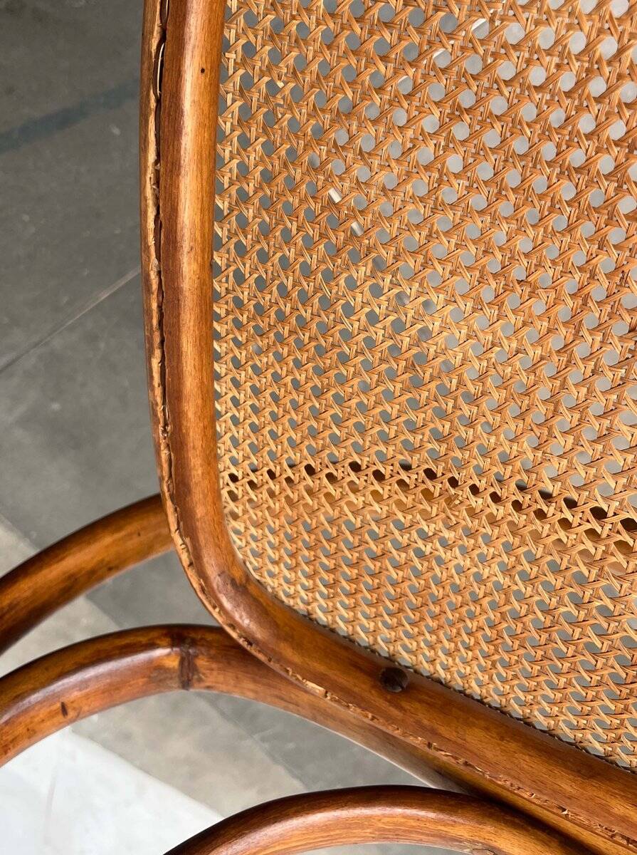 Curved wooden rocking chair Art Nouveau Jugendstil by Fischel, Austria, 1910s