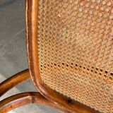 Curved wooden rocking chair Art Nouveau Jugendstil by Fischel, Austria, 1910s