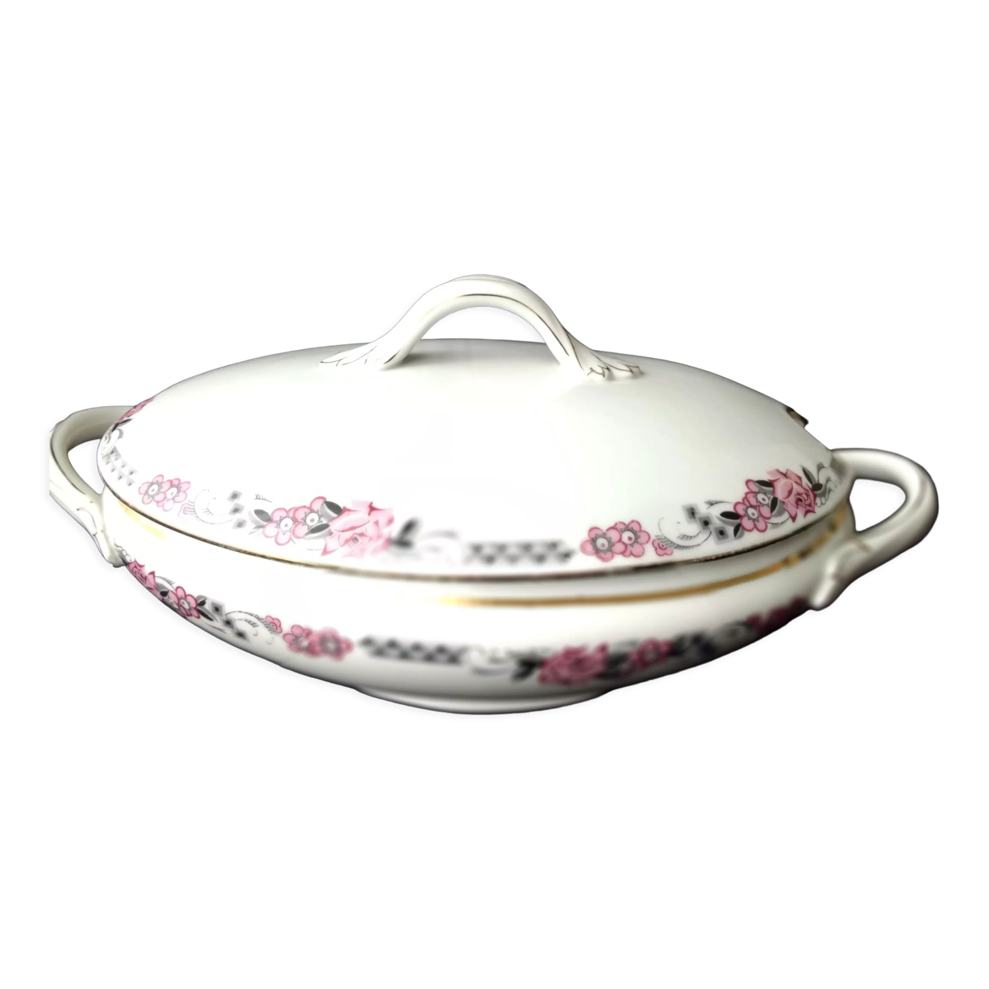Antique Art Deco porcelain tureen