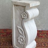 Sculpted Carrara marble stool column