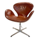 First edition Arne Jacobsen Swan chair, original patinated leather, 1950s