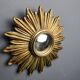 Miroir vintage doré soleil, années 1960