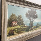 Peinture villégiature signe H.Roux