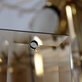 Italian chandelier in brass and beveled glass