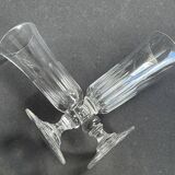 6 Champagne flutes – Baccarat/Saint Louis - Cut crystal - 19th century