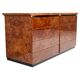 Italian drawer credenza in high gloss burl and brass, Italy, 1970s