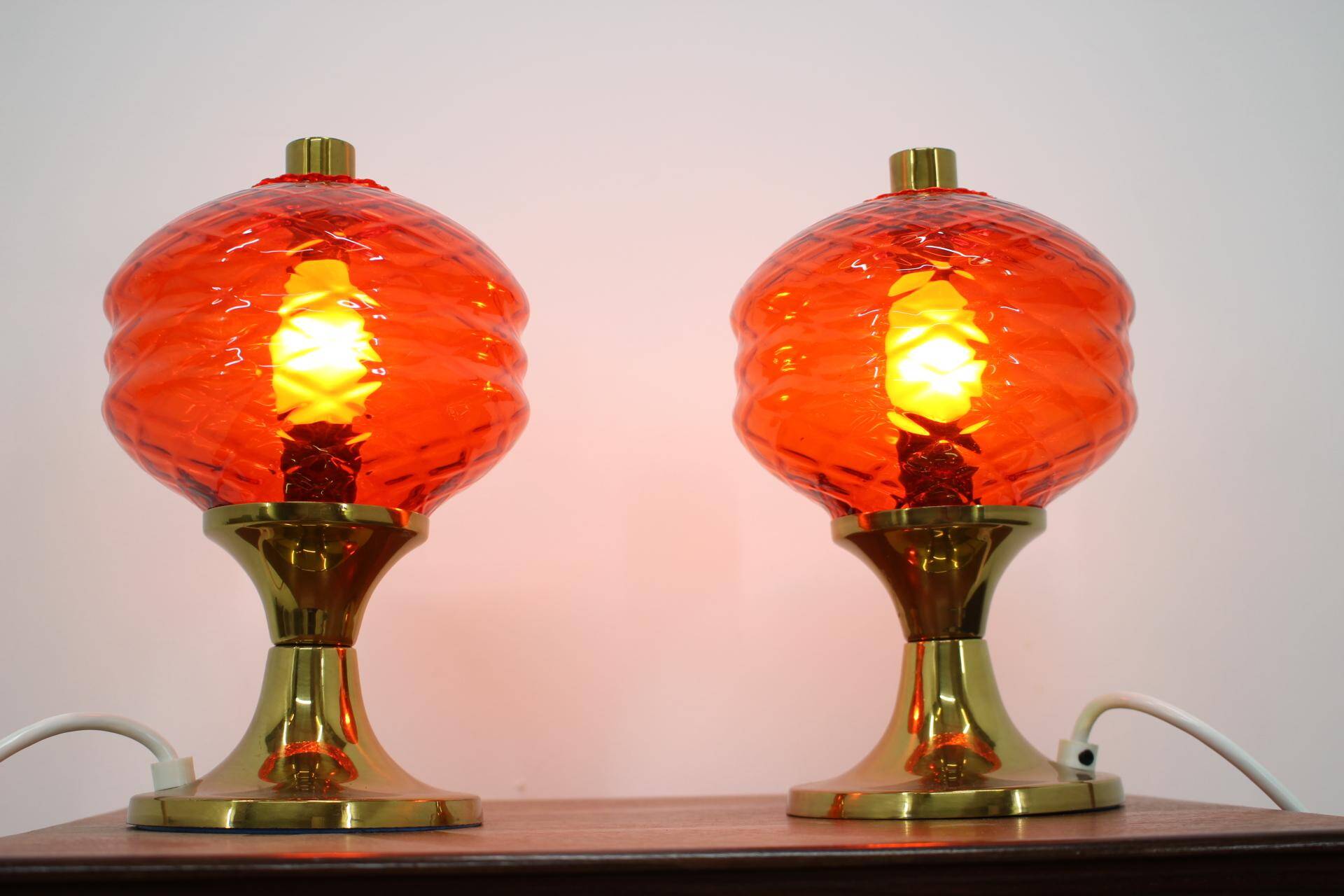 Pair of Design Glass Table Lamps, 1960s