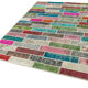Handmade turkish overdyed 173 cm x 228 cm multicolor patchwork carpet
