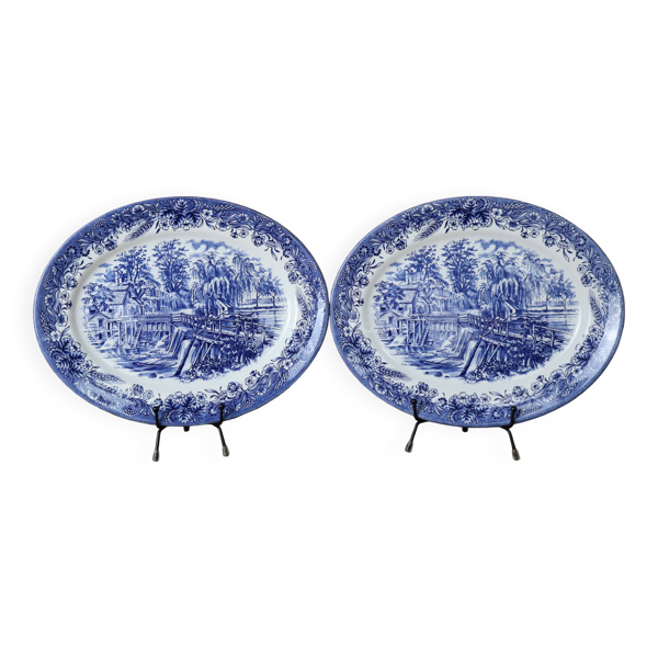 2 Plats de service ovale anglais Churchill