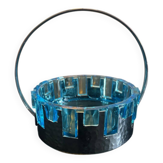 Vide poche en verre et métal martelé