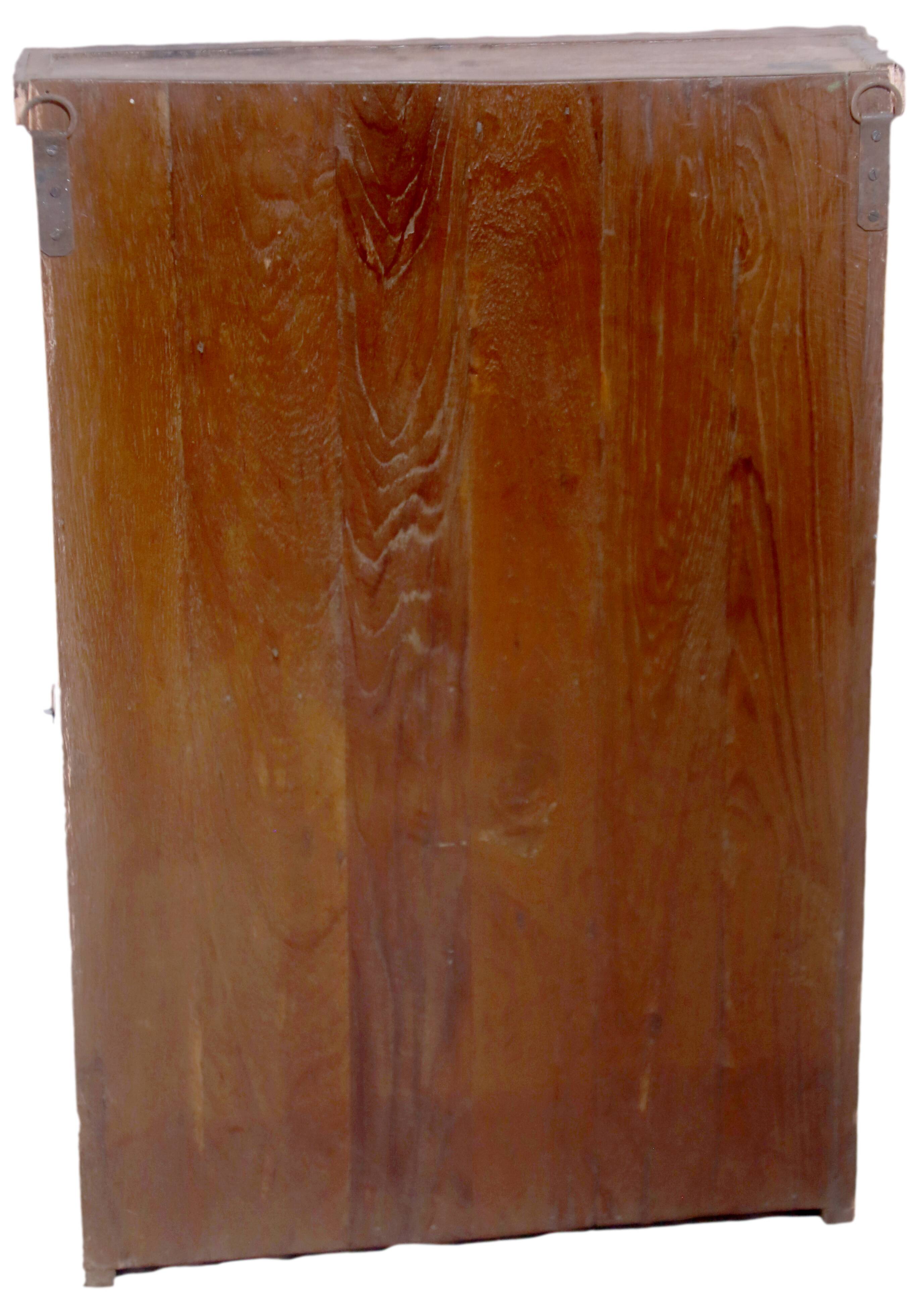Shelf - Burmese teak wall display case with its beautiful pink patina