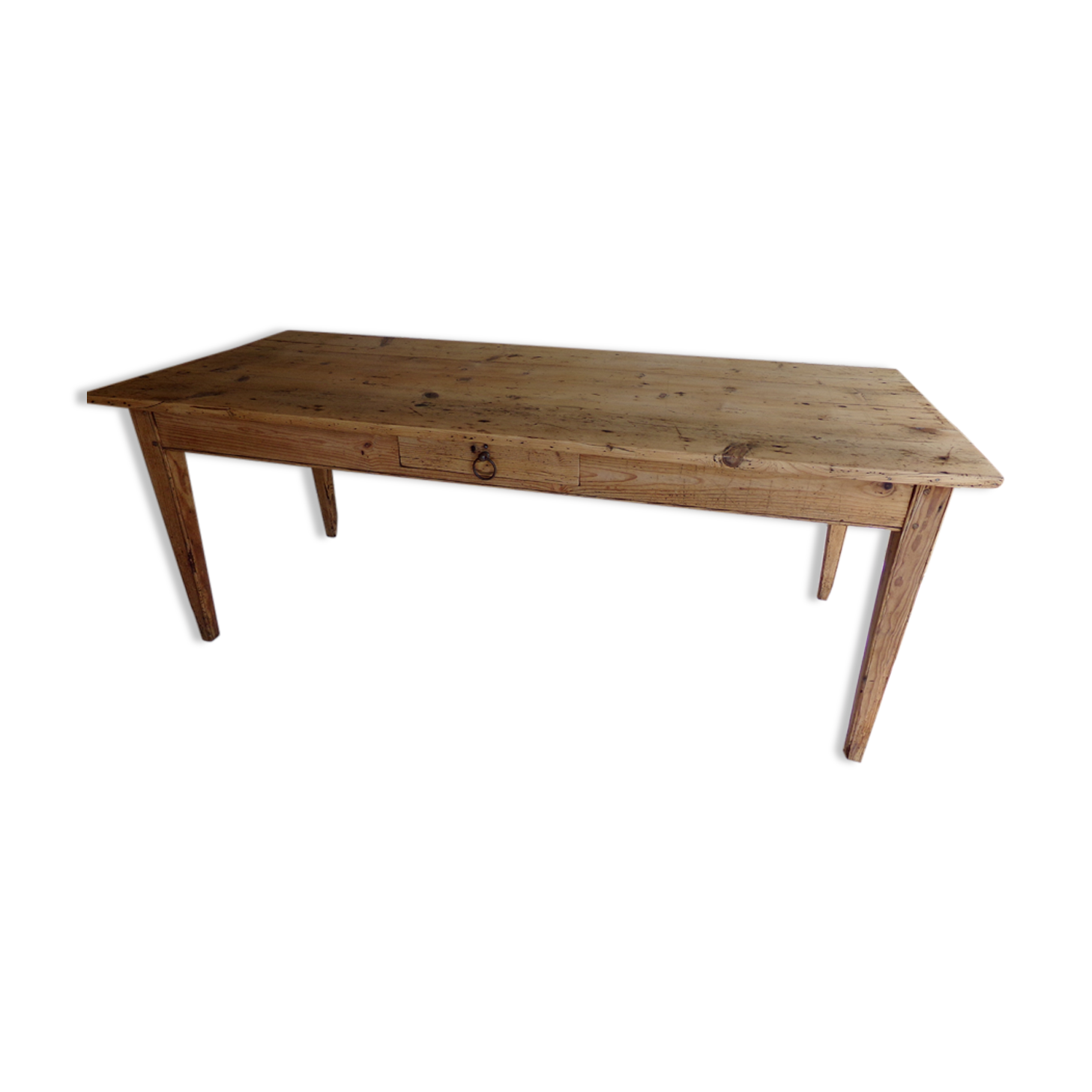 Farmhouse table in raw wood