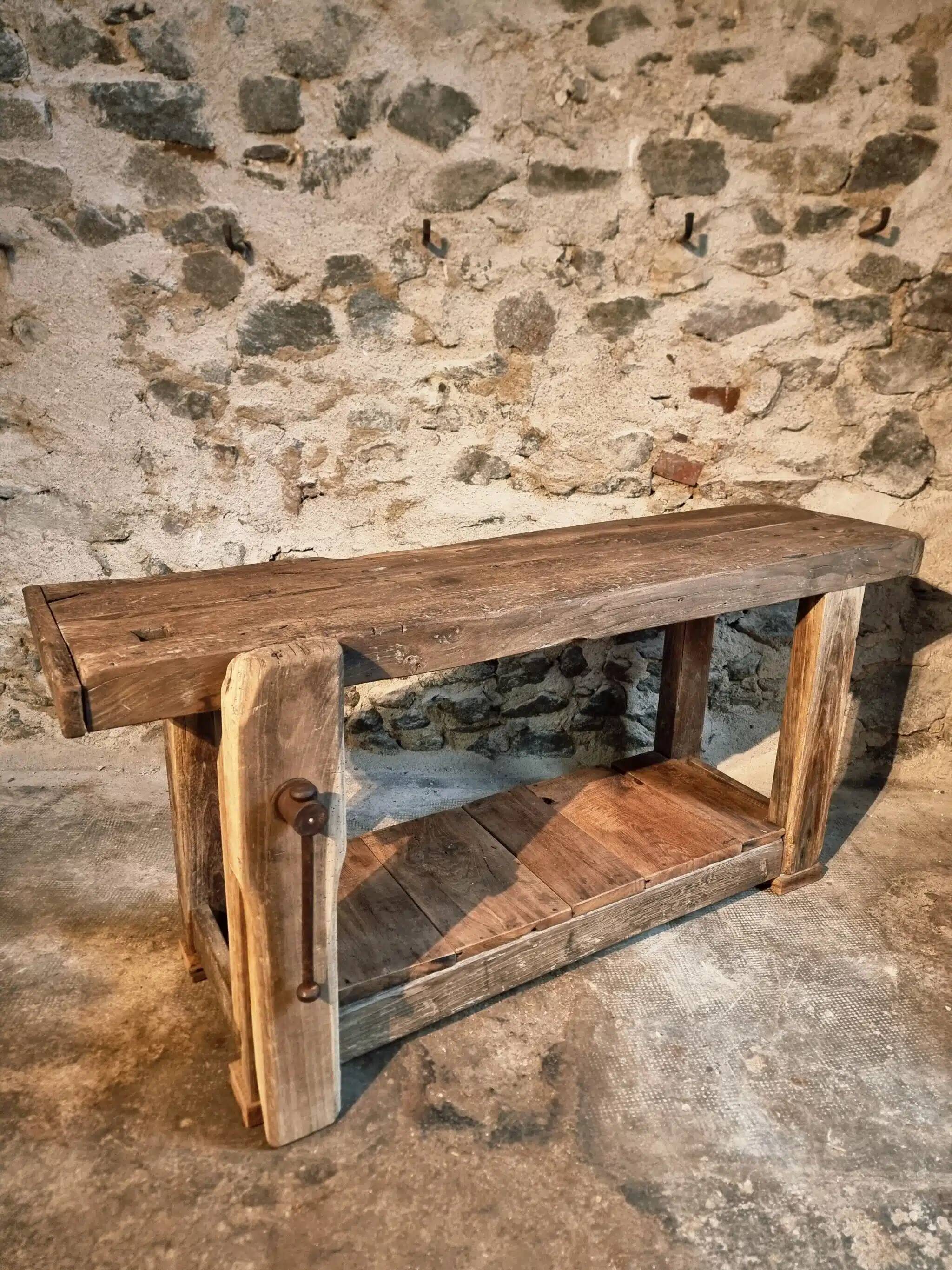 Antique oak workbench, circa 1900