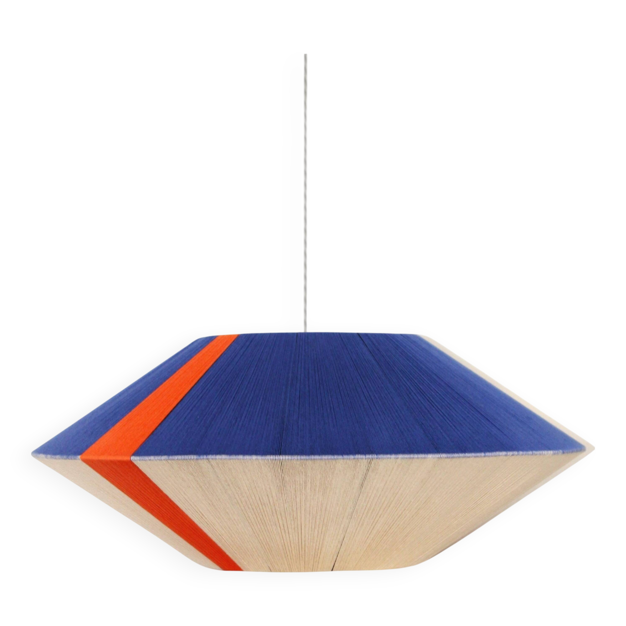 The Céleste electric blue orange suspension
