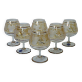Box of 6 bohemian crystal cognac glasses
