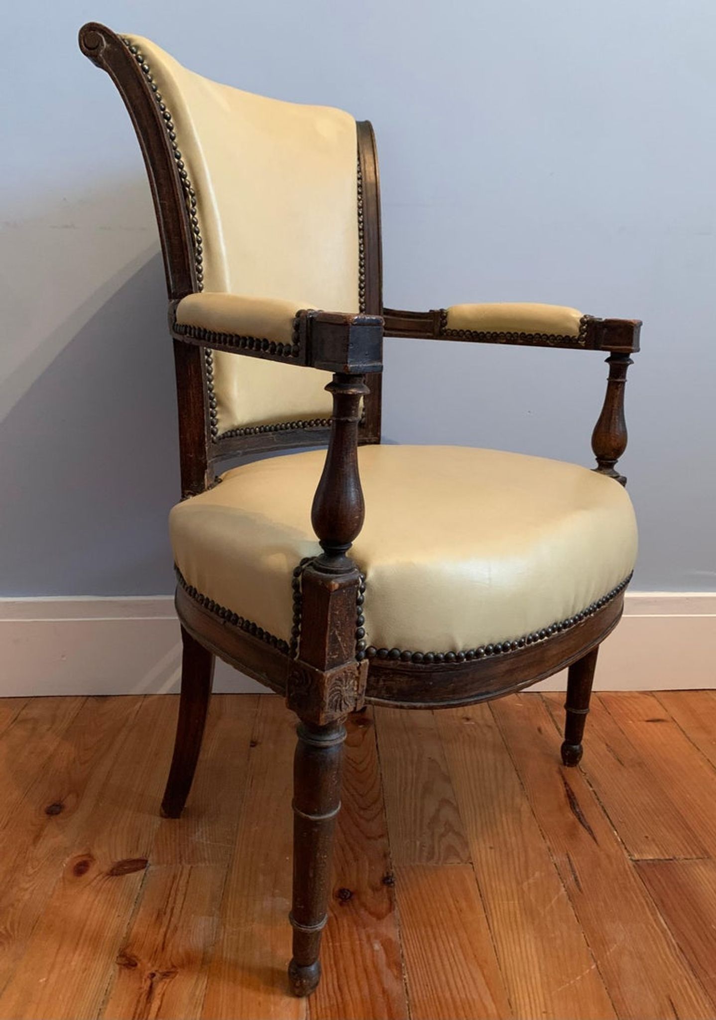 Fauteuil directoire, similicuir, XIXème