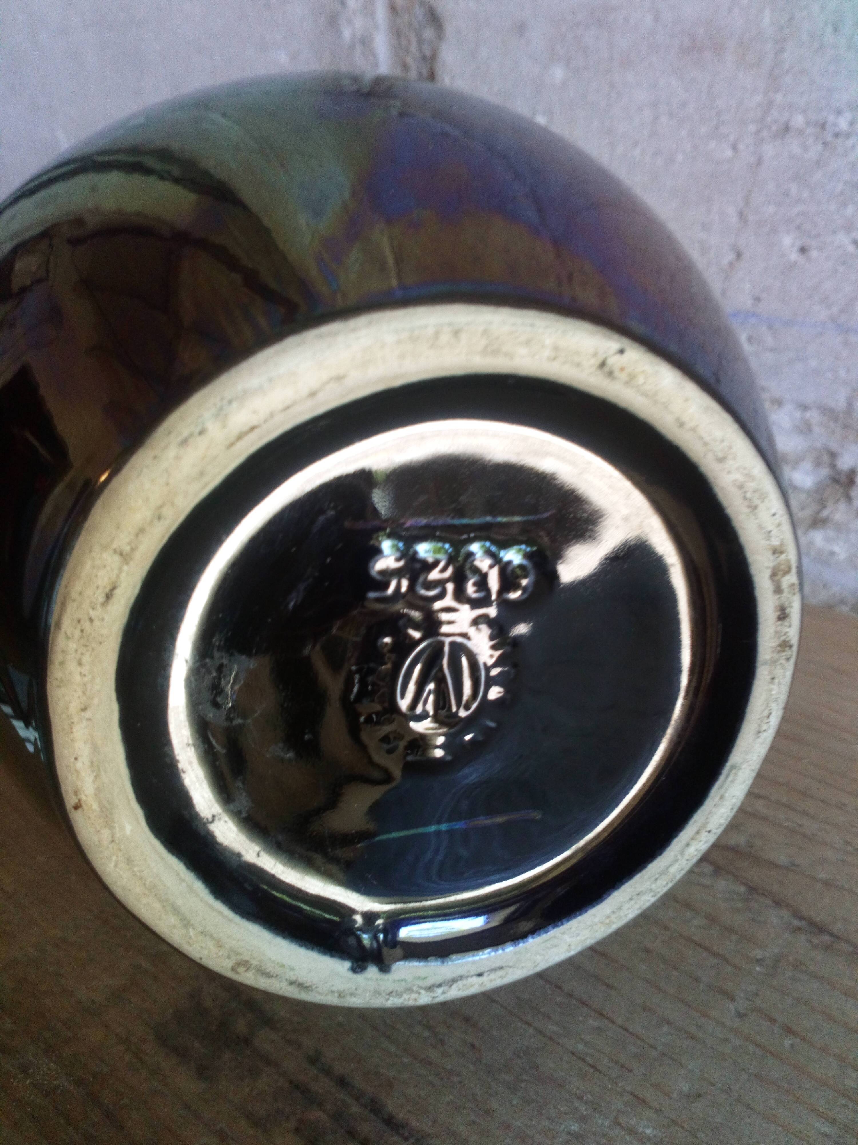 Vase with vintage Verceram ceramic arms