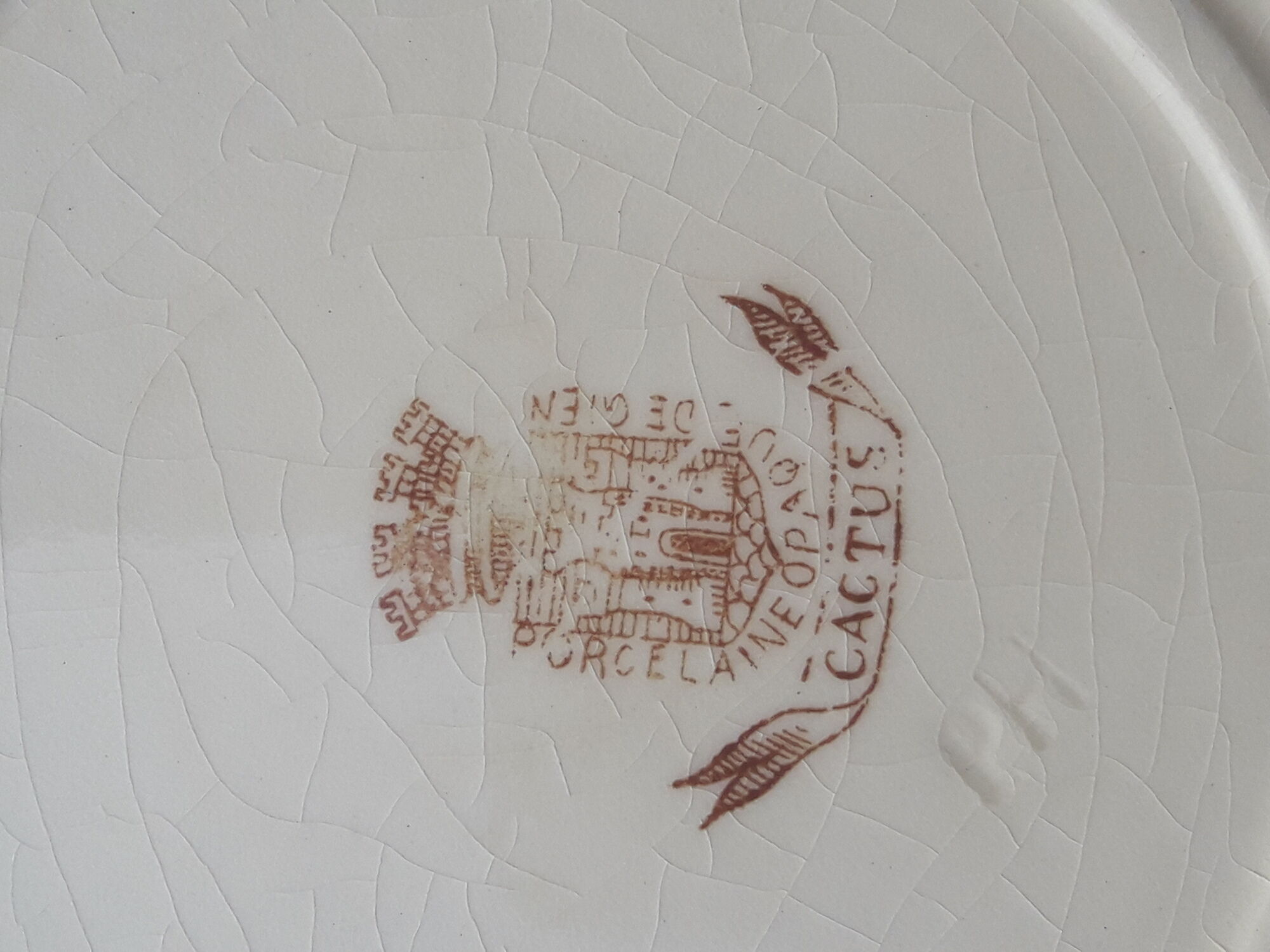 Gien model Cactus diam opaque porcelain plate 24 cm