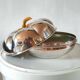 Ice cube bucket pumpkin silver metal design 70s