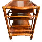 Rattan serving trolley