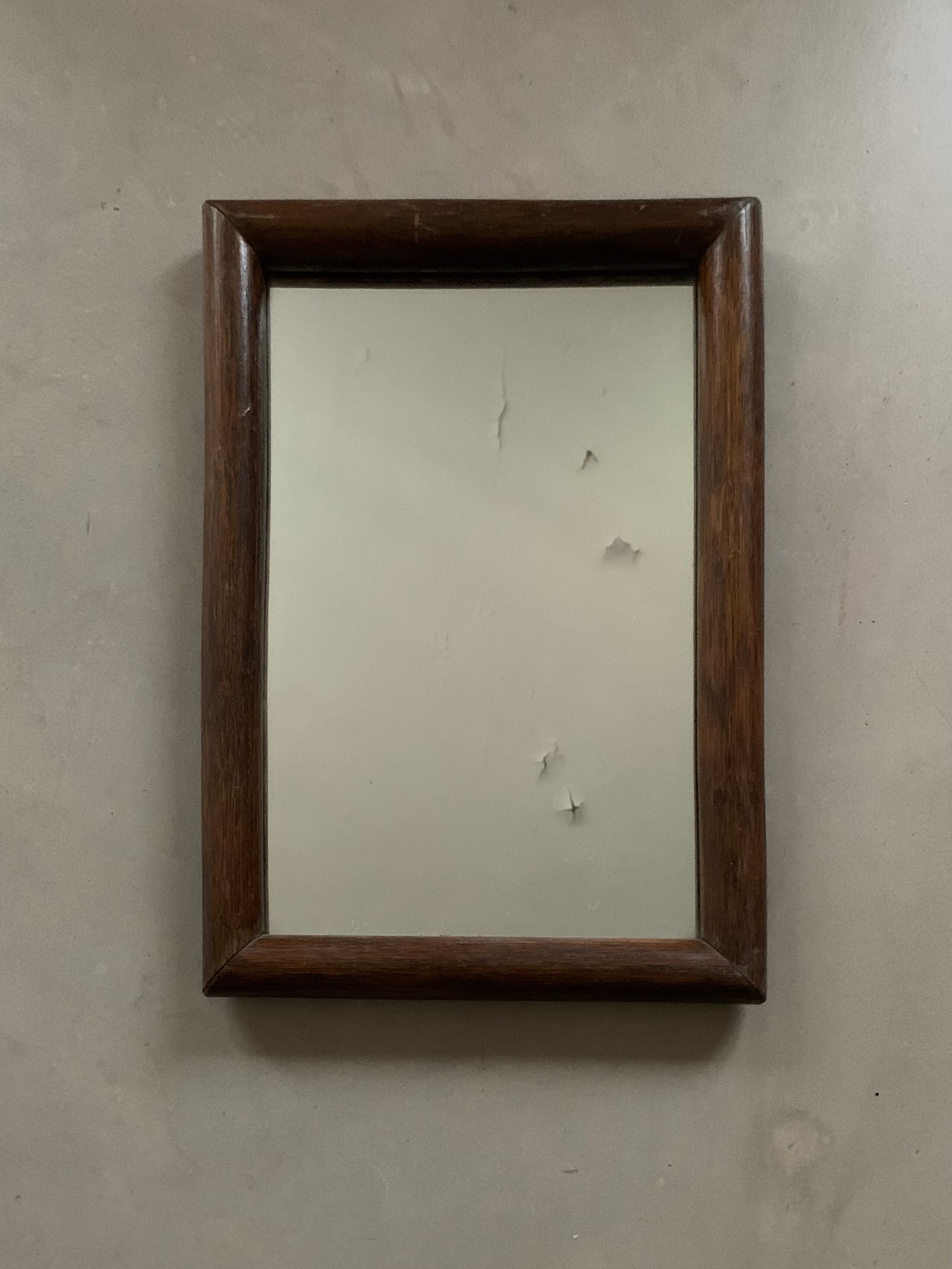 Miroir en bois ancien, 49x34 cm