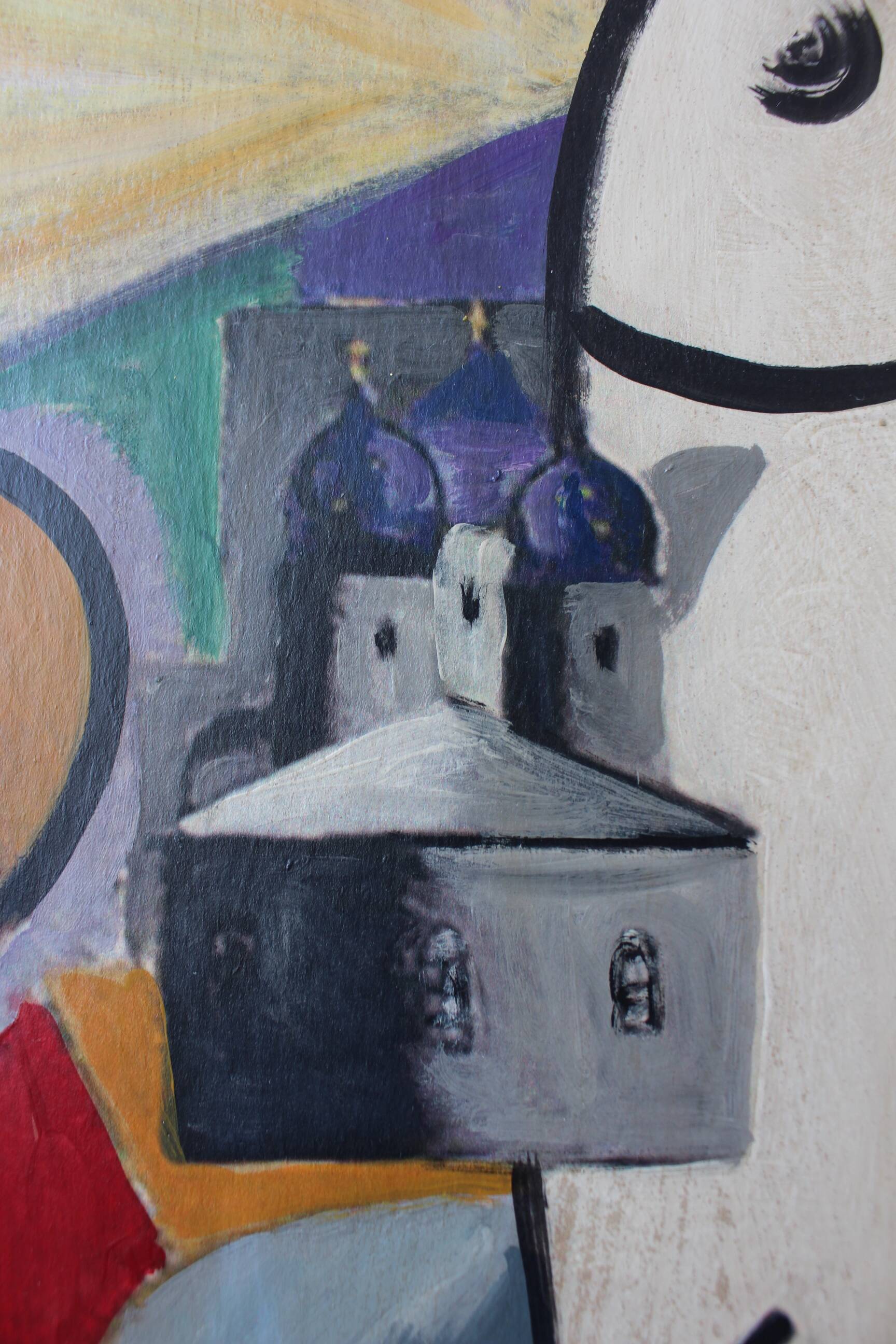 Peinture cubiste moderniste signée