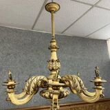 Large Venetian chandelier in Louis XV style in lacquered and gilded wood from the early 20th century