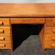 Oak desk 8 drawers double boxes 1950