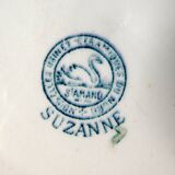 Set of 6 flat plates, Saint Amand model Suzanne, floral decoration