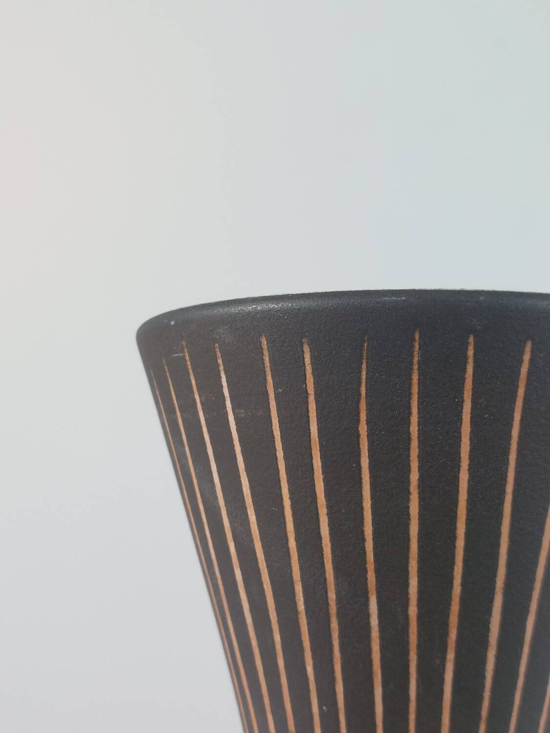 Vintage 1950s studio ceramic vase with sgraffito by Steuler.