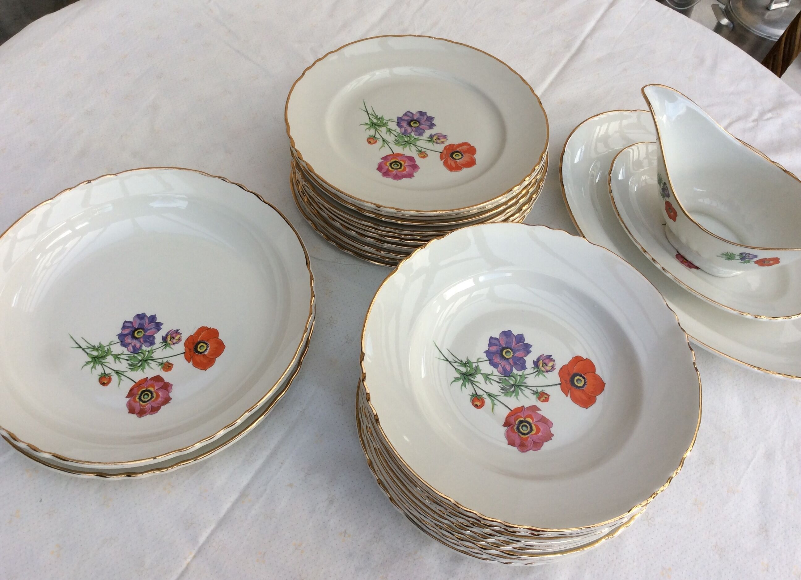 Table service 29 pieces Orchies Moulin des Loups - vintage