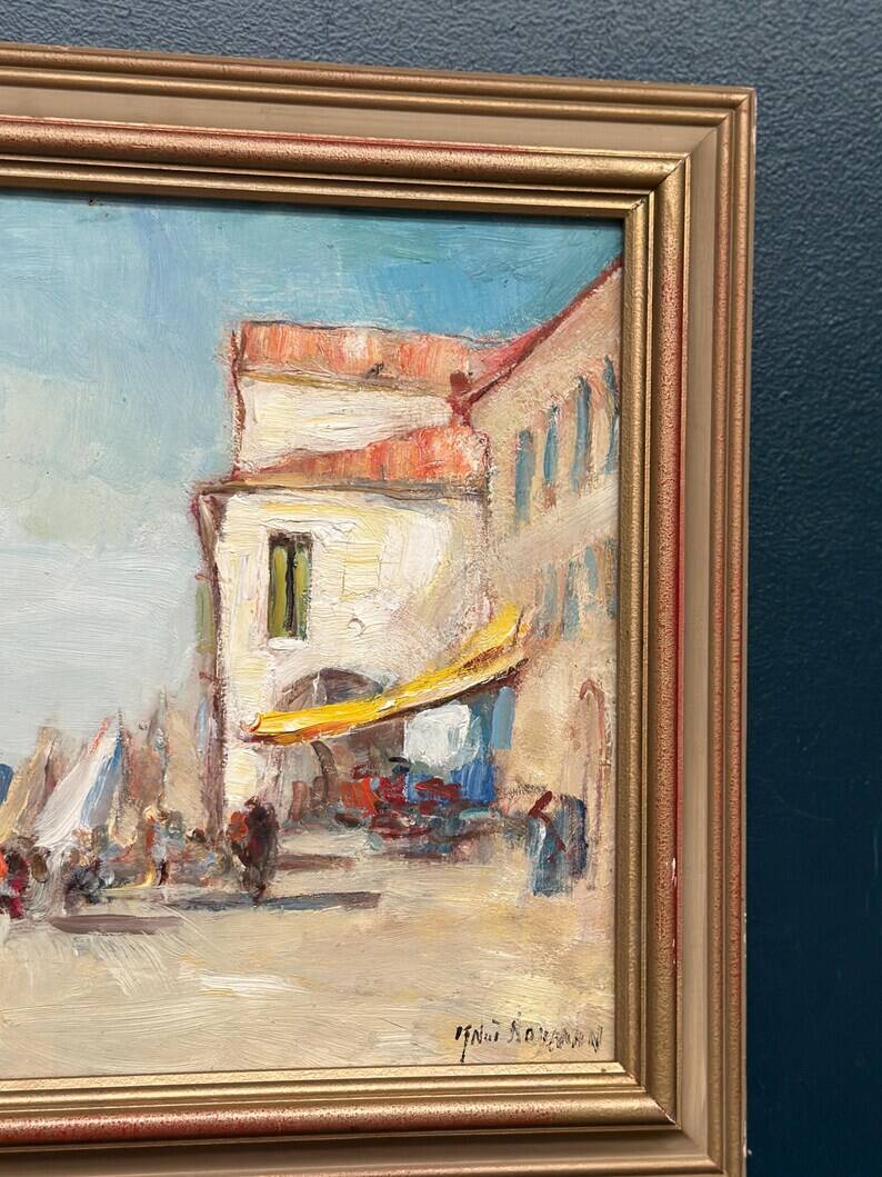 Swedish Oil on  panel - "Venice II" by Knut Norman - Vintage- 51 × 43 cm