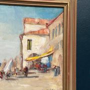 Swedish Oil on  panel - "Venice II" by Knut Norman - Vintage- 51 × 43 cm