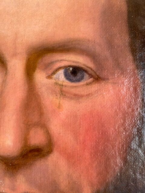 Ancient painting , portrait of a man signed A Delmére and dated 1845