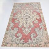 4x7 Pale Red & Beige Classic Vintage Rug, 127x215Cm
