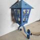 Old wall lamp vintage lantern hall and outdoor patina blue pastel