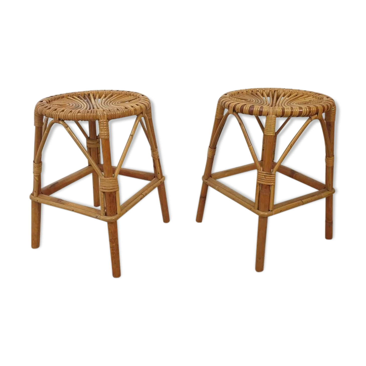 Vintage rattan stools