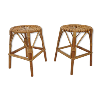 Vintage rattan stools