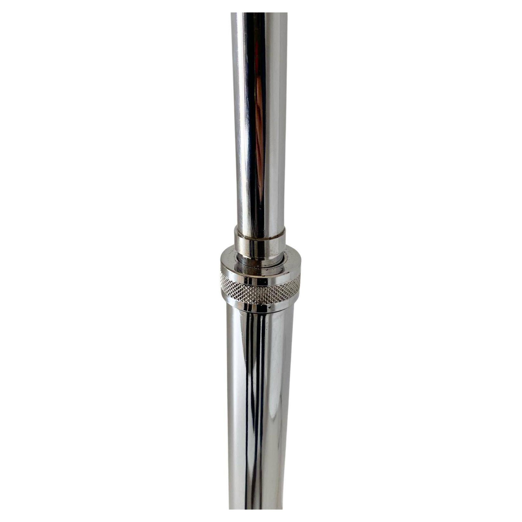 Flexible chromed arc floor lamp with Carrara marble base, Italy 1960s