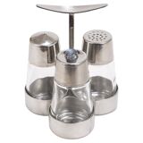 Set of condiments Marianne Denzel salt and pepper, Berndorf, Austria, 1960s