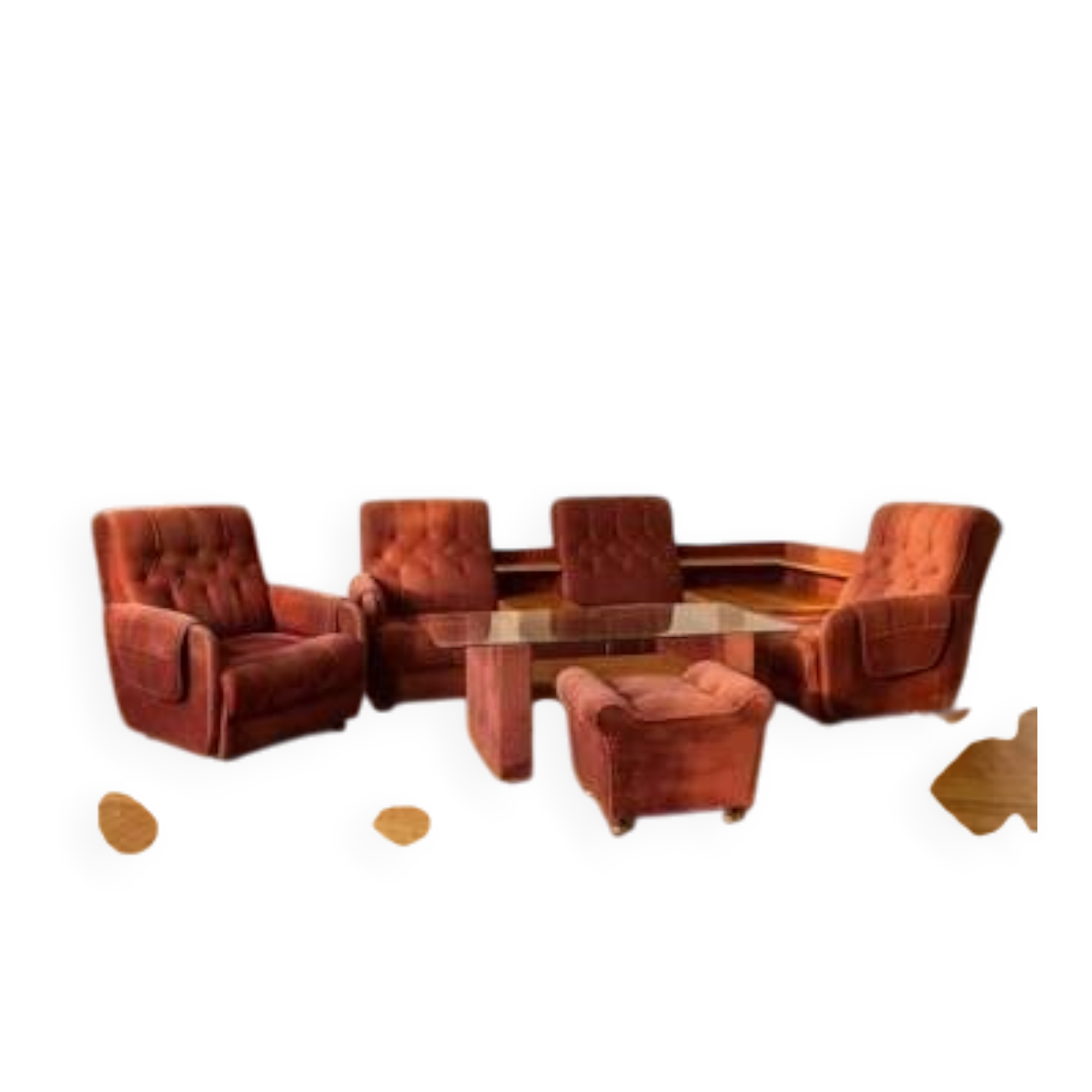 Living room set vintage Eastern Bloc seating set 1980s Czechoslovakia