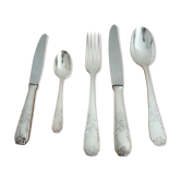 Ménagère 61 pieces en métal argenté decors rocaille poinçon 84 gr